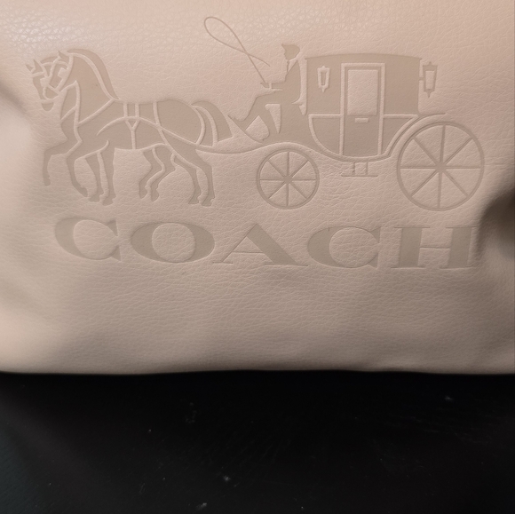 Coach Pink and Cream Tote with Leather Charm - Picture 2 of 11